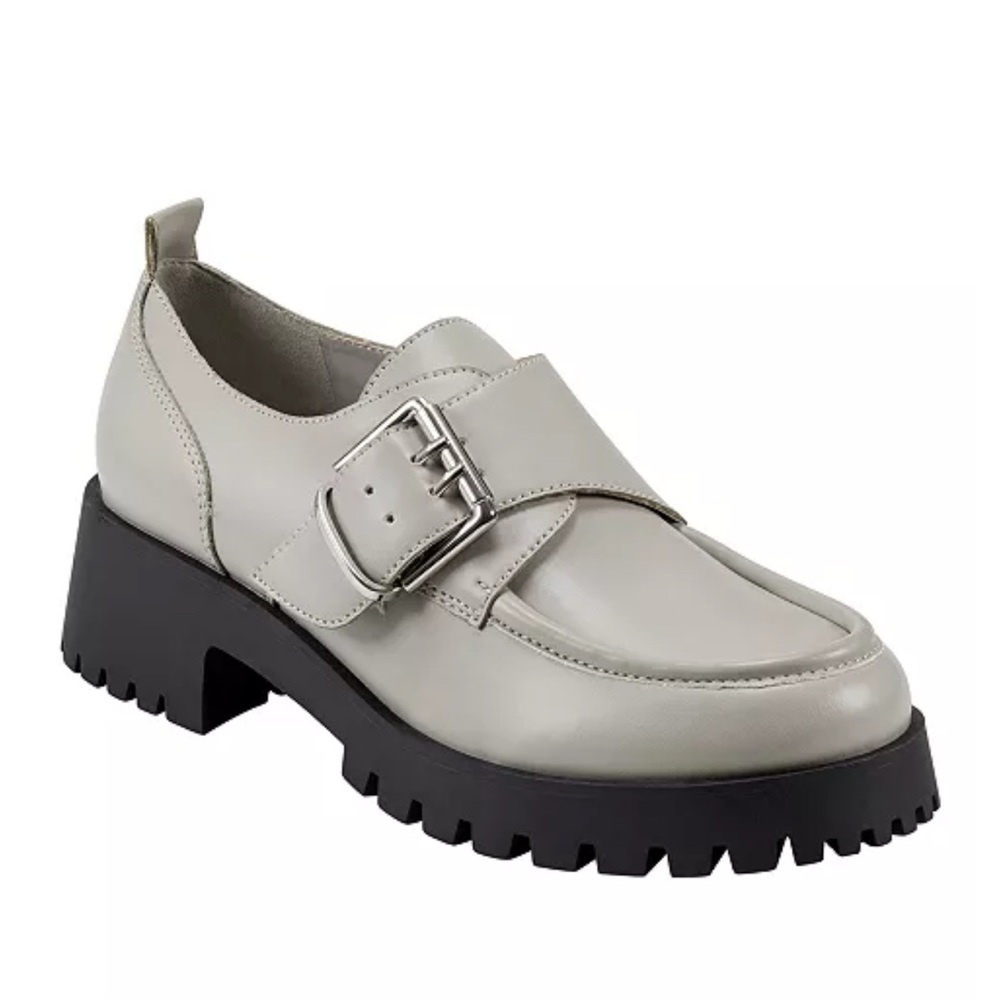 NEW Marc Fisher Hazelton Lug Sole Gray Loafers